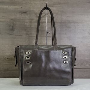 Royal Republic Aims of Life Gray Leather Tote Bag